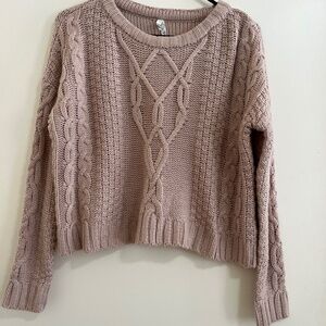 Fisherman Cable Knit Womens Sweater Size XS Oversize Cottagecore Coastal